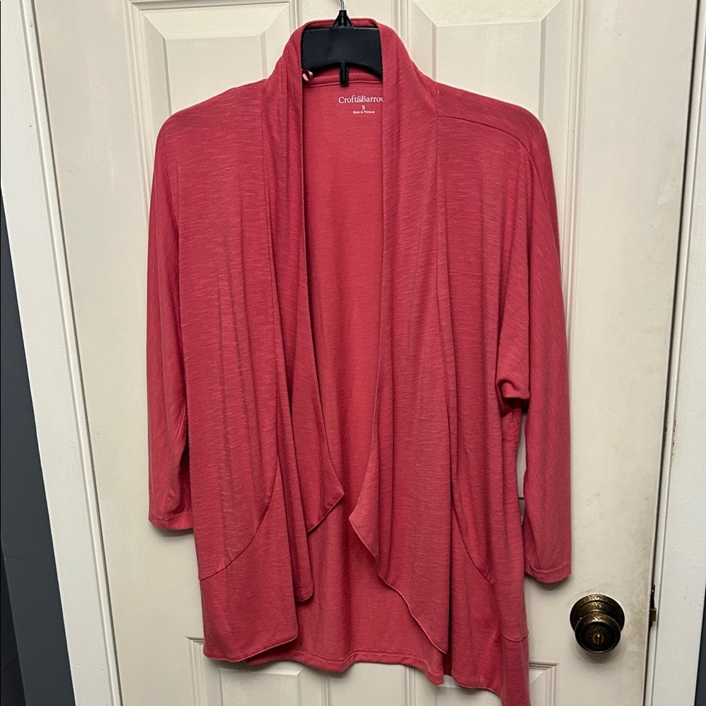 Croft & Barrow Women's Open Front Cardigan in Coral